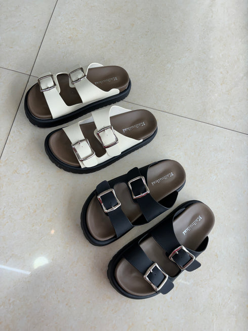 Casual Double Adjustable Strap Sliders